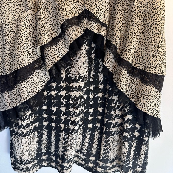 Silence + noise leopard print lace ruffle layered tank top size M - Picture 11 of 16
